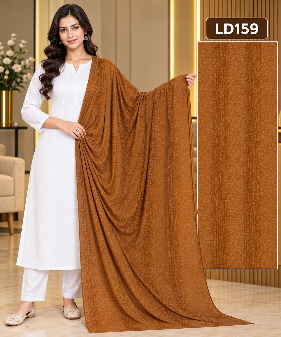 Premium Ladies Ombre Jacquard Dupatta - LD159