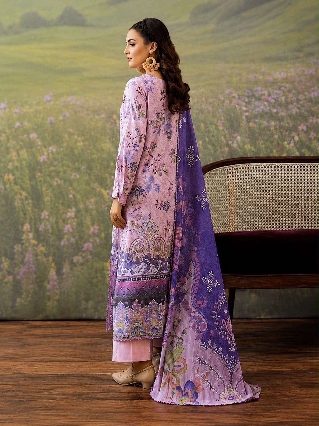 Luxury Digital Printed Lawn Unstitched Three Piece Set -C541