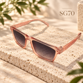 Premium Kids Transparent Rose Pink Square Sunglasses – SG70