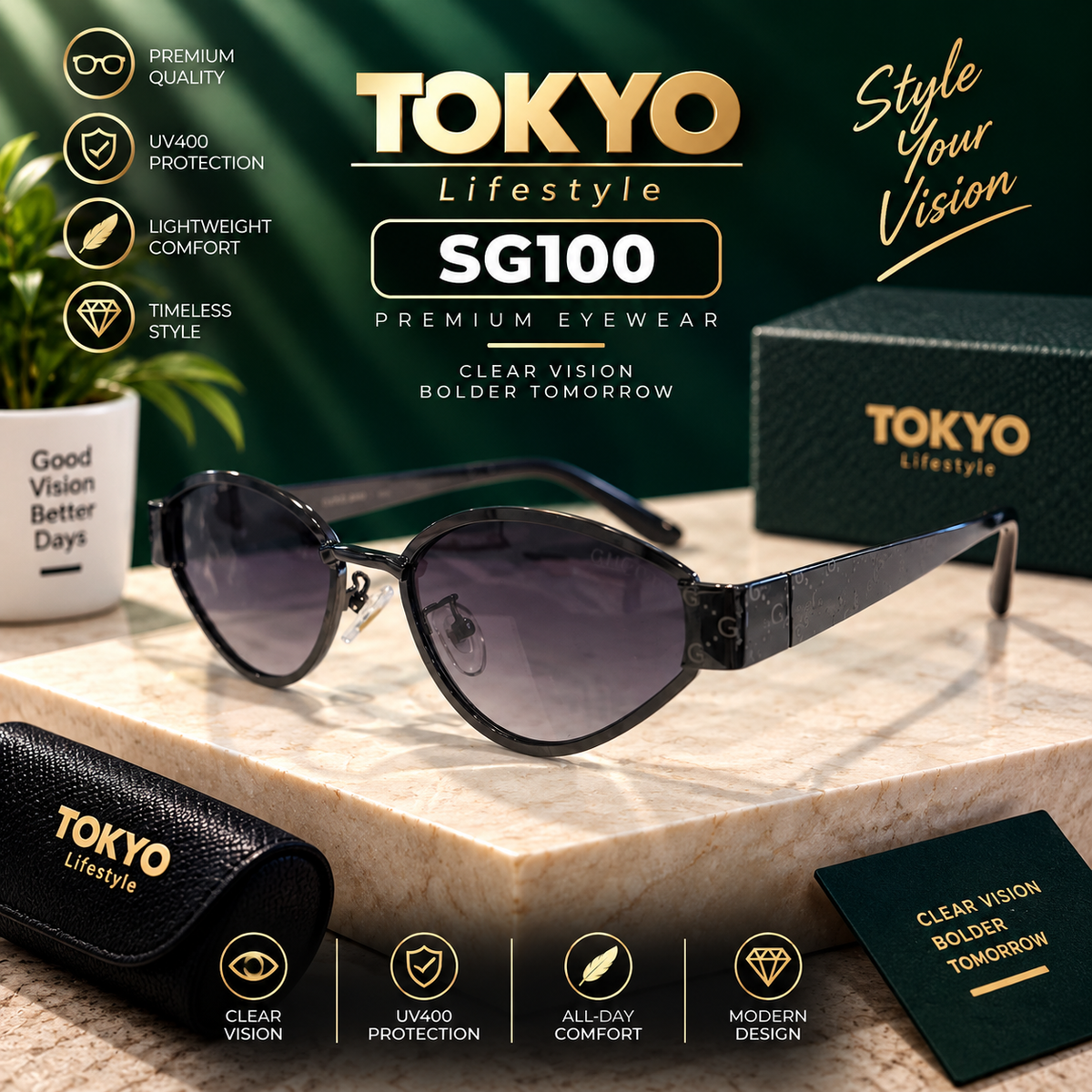 Premium Geometric Sunglasses – SG100