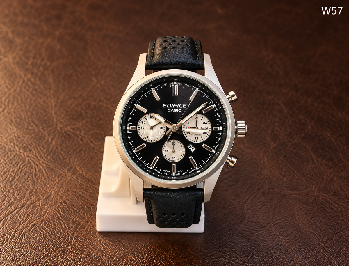 Men's Premium Triple Subdial Analog Leather Strap Watch – W57