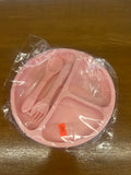 Silicone Baby Feeding Set Sectioned Plate with Spoon & Fork