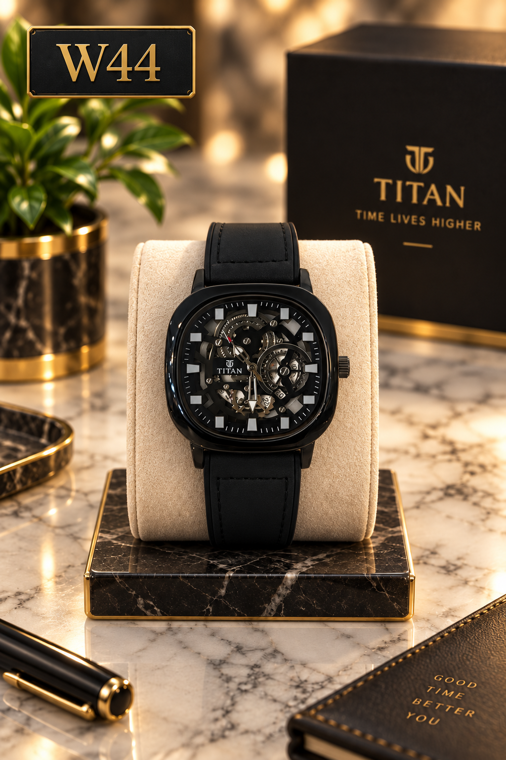 Premium Titan Chronograph Leather Strap Watch-W44