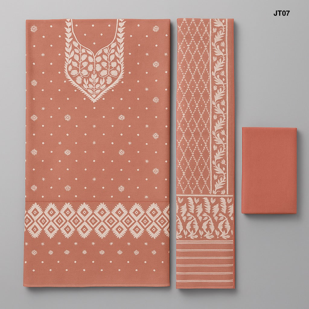 Soft Jamdani Three Piece JT07