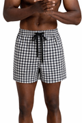 Men's Black & White Check Casual cotton boxer with Drawstring – Free Size Fit102