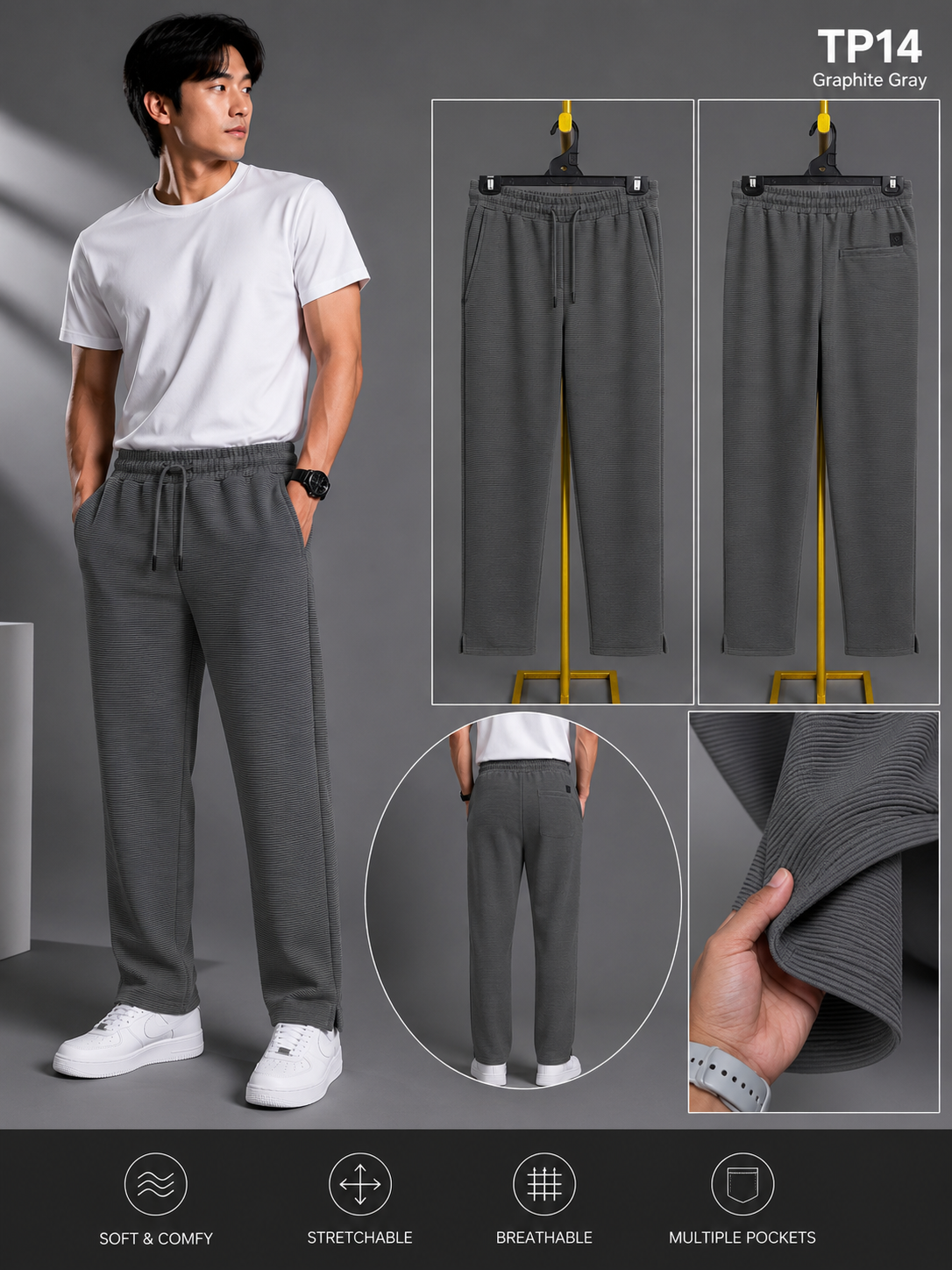 Premium Low Cut Baggy Trouser Graphite Gray-TP14