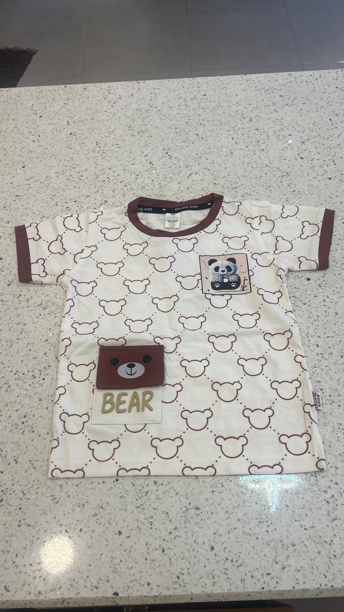 Premium Boys Bear Print T-Shirt & Shorts Set-BO280