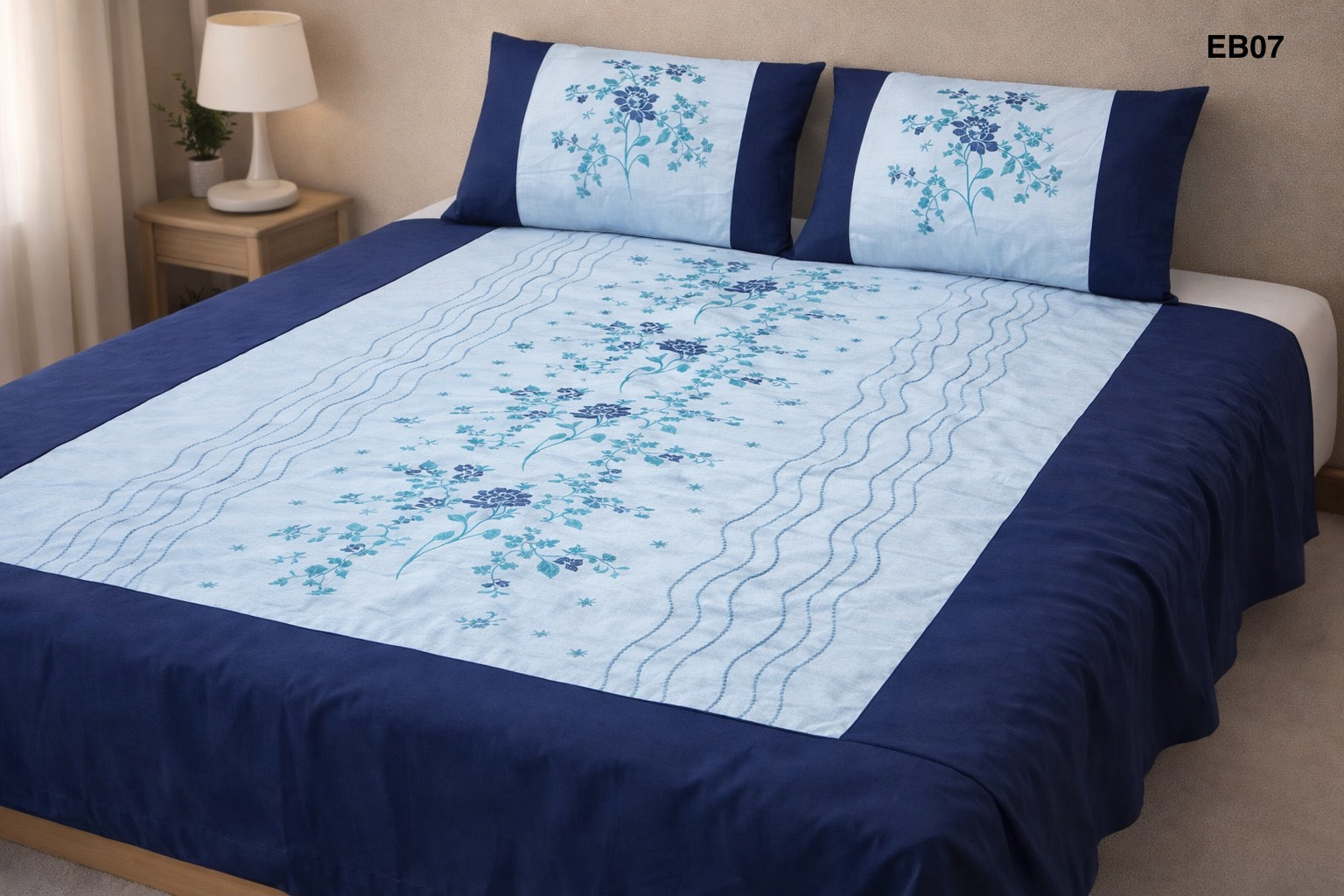 Luxury Embroidered Cotton Bedsheet EB07