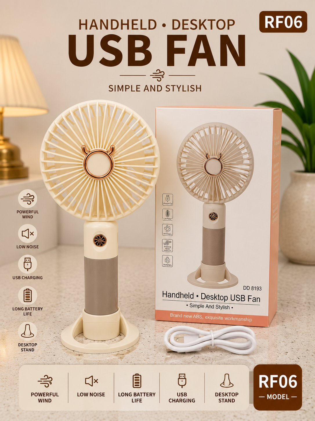 Rechargeable Mini Handheld Fan-RF06