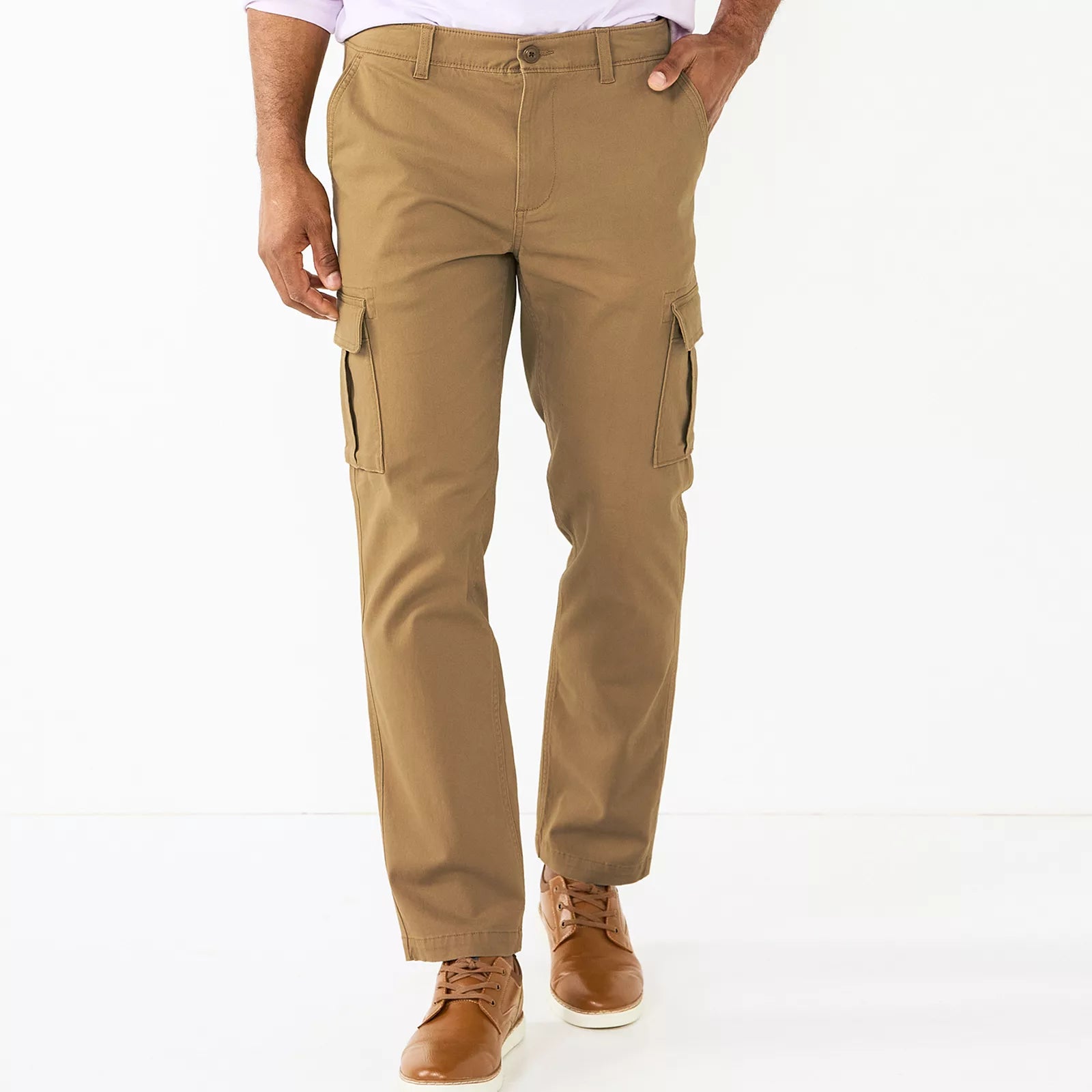 Men’s Flexwear Straight Fit Cargo Pants – kahki brown