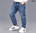 Boys' Premium Textured Blue Washed Denim Jogger Pants – BD04