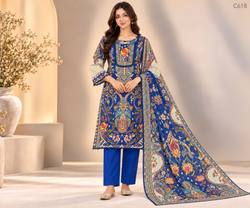 Luxury Ladies Floral & Ornamental Printed Stitched Three Piece - C618