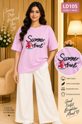 Premium Ladies Graphic T-Shirt LD105 — Pastel Lilac Pink