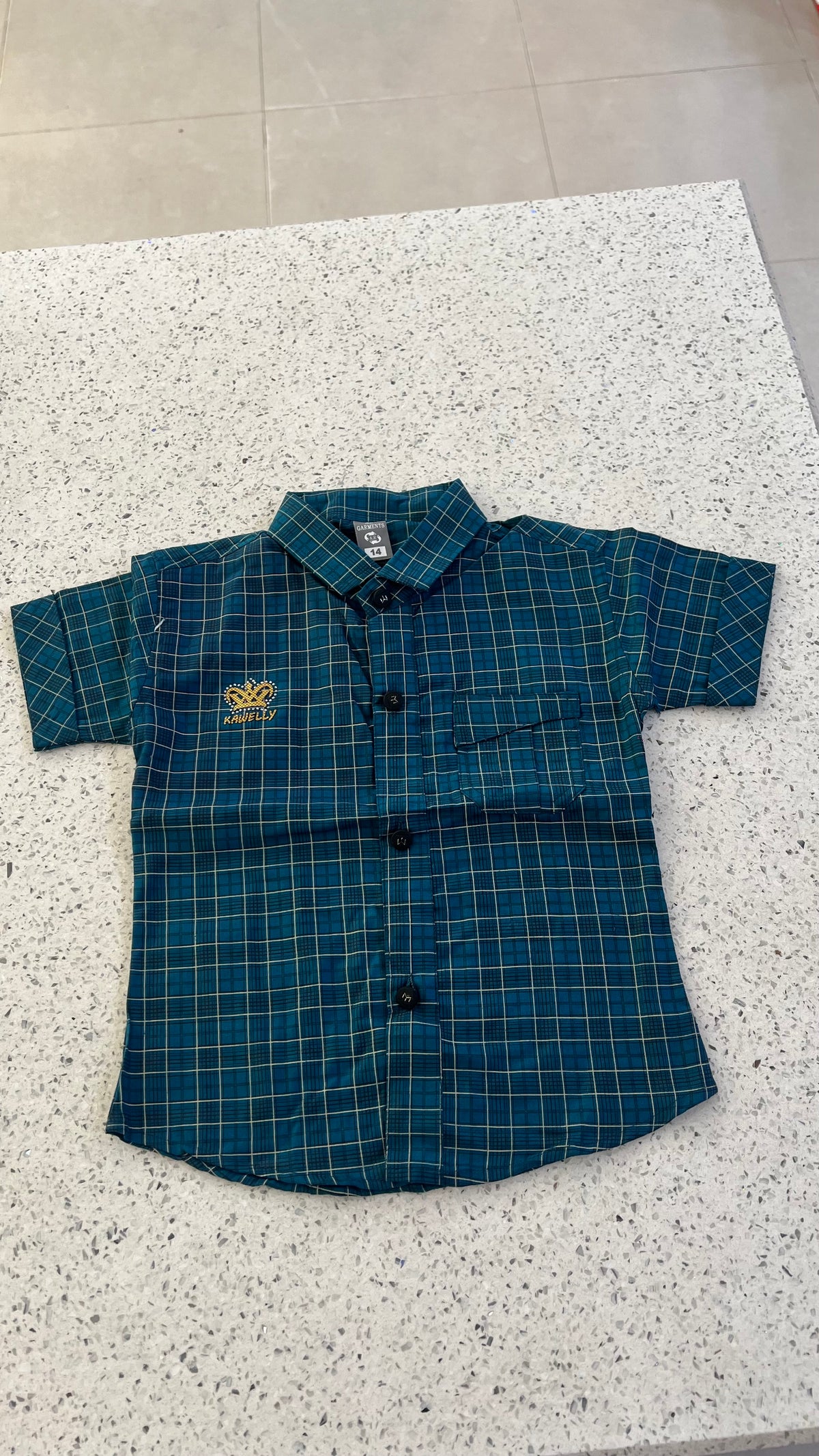 Premium Boys Check Shirt & Denim Shorts Set-BO281