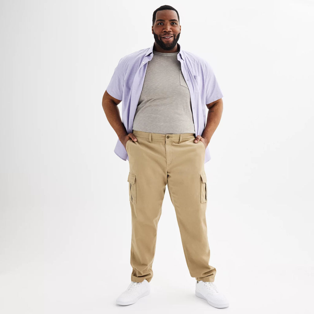 Mens Flexwear Straight Fit Cargo Pants – Cream