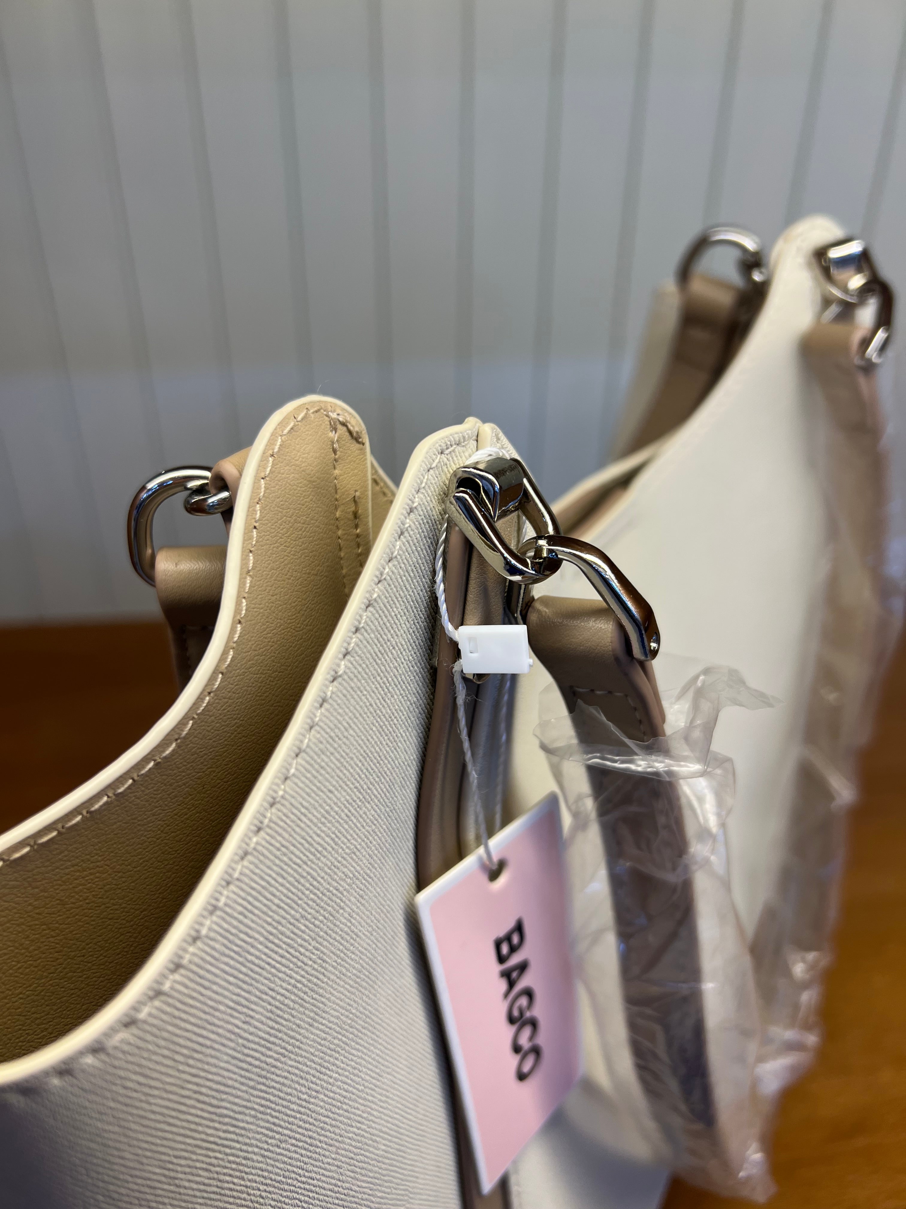 BAGCO Elegant Shoulder Tote Bag - Ivory Beige