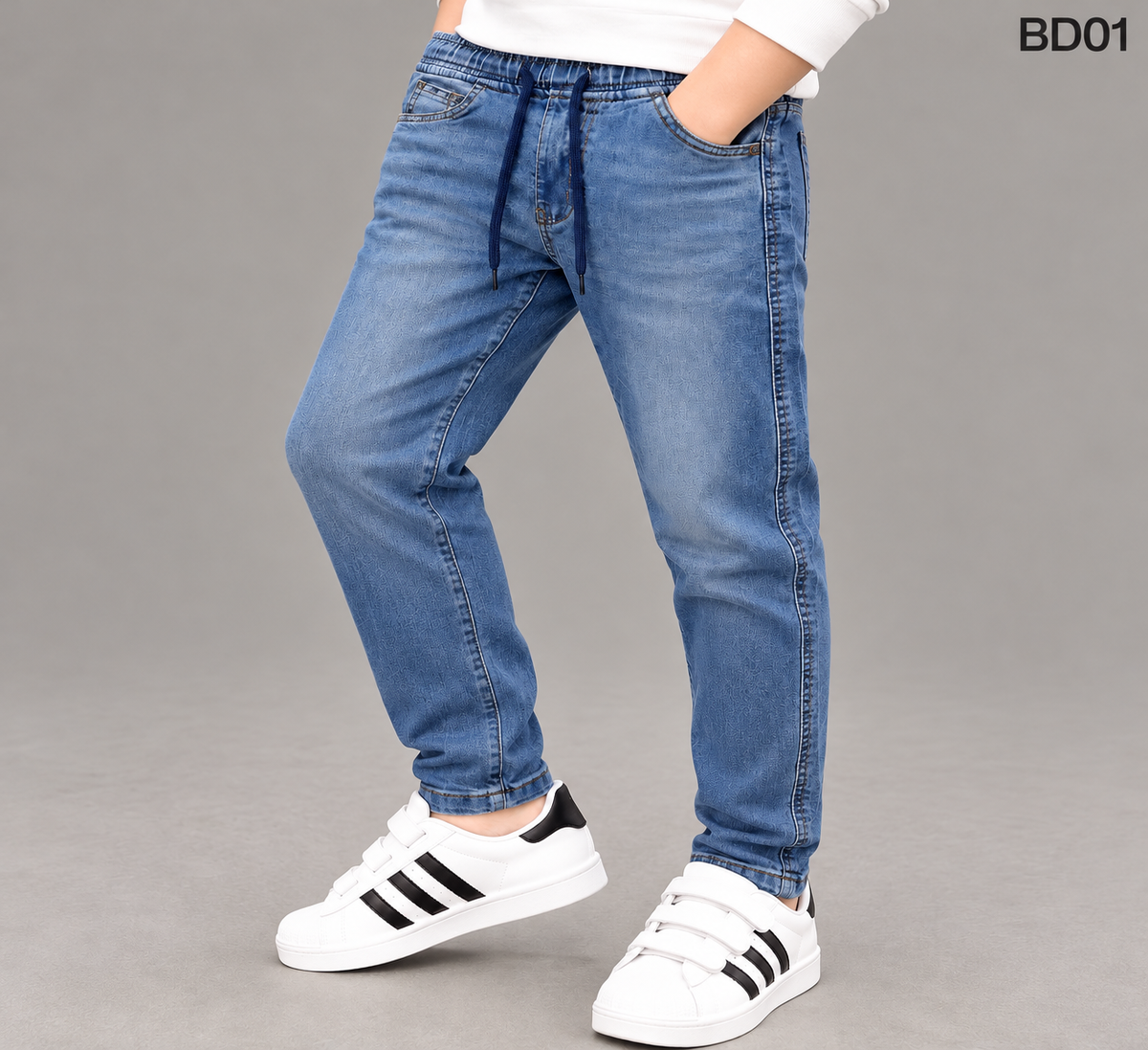 Boys' Premium Elastic Waist Denim Jogger Pants – BD01