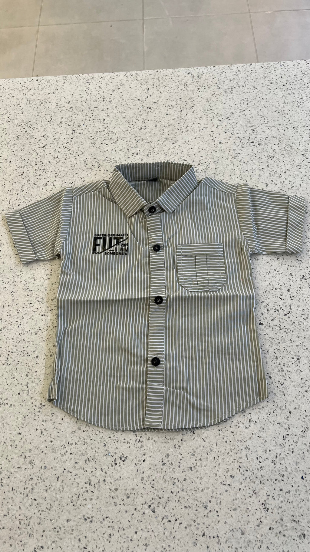 Premium Boys Striped Shirt & Denim Shorts Set-BO282