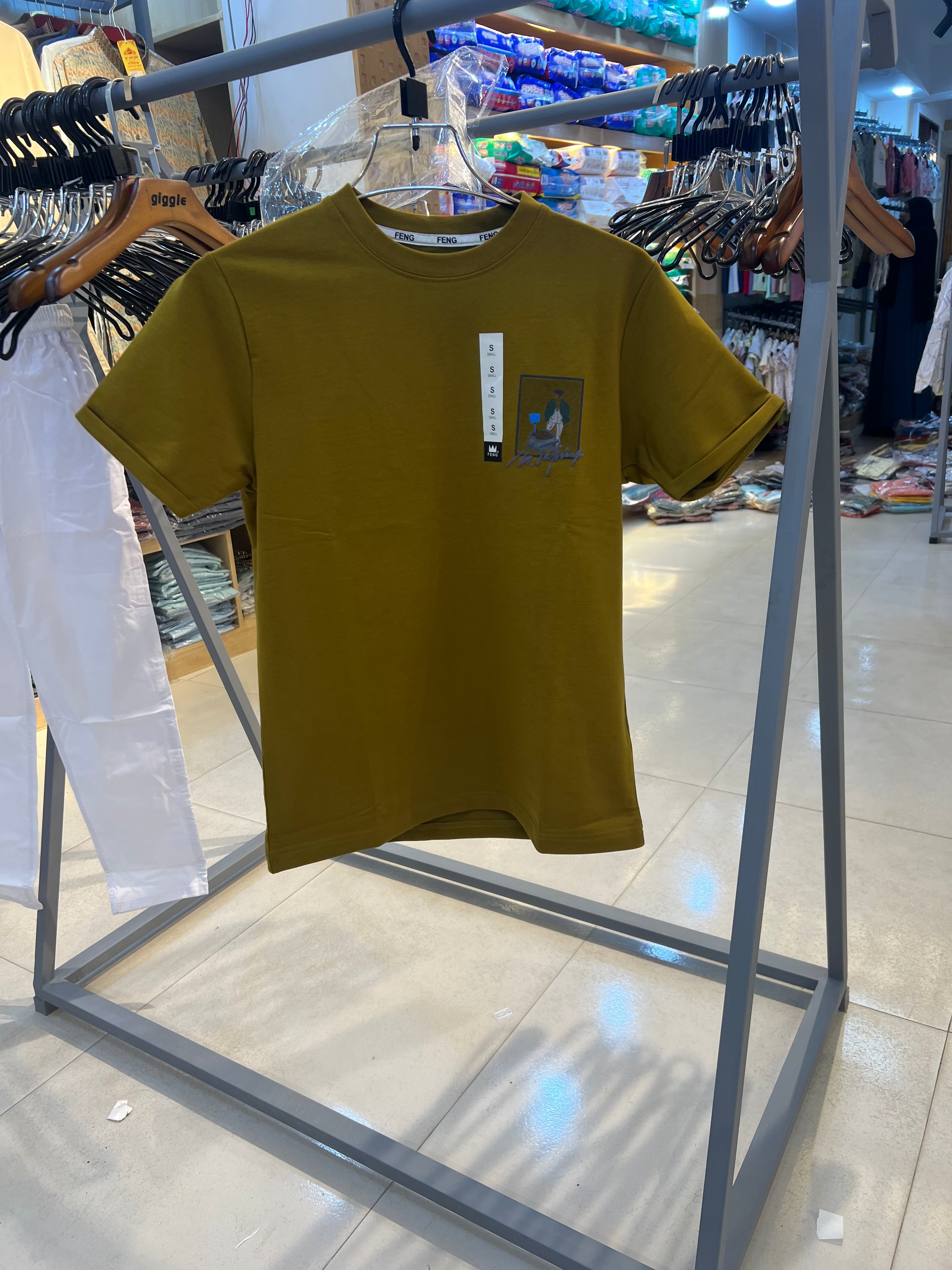 Gatsby Typography Printed T-Shirt for Men – Premium Cotton Regular Fit 1409 D- mustard