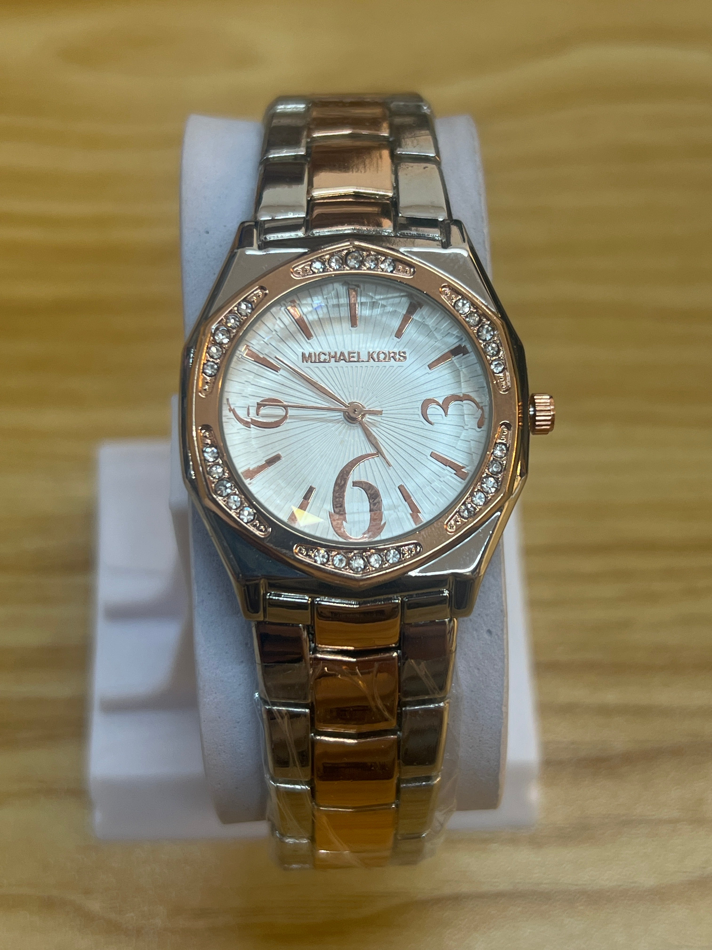 LW73 MK Crystal Bezel Strap Watch
