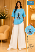 Premium Ladies Graphic T-Shirt LD103 — Sky Blue