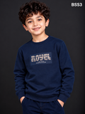 Boys' Premium Navy Blue Graphic Print Crew Neck Sweatshirt – BSS3