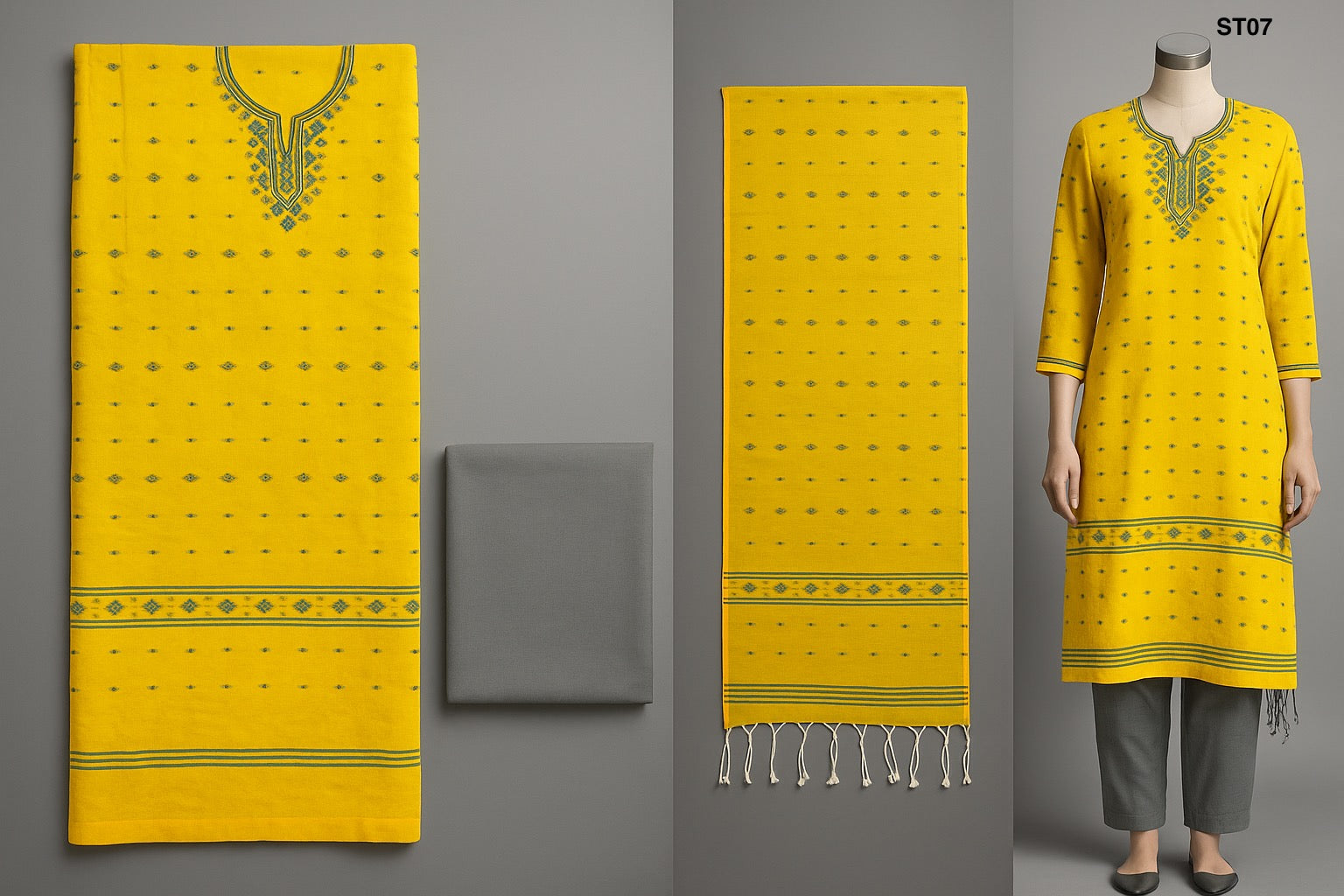 Half Silk Three Piece ST07