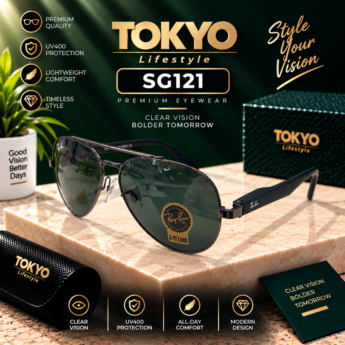 Premium Aviator Sunglasses – SG121