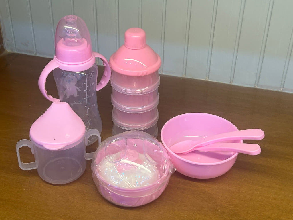 Pretty Baby 8-in-1 Plastic Feeding & Milk Storage Set with Carry Bag