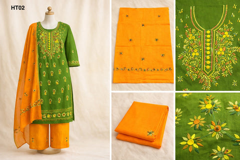 Handcrafted Embroidered Three Piece Set HT02