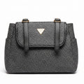 Shara Italy Woven Textured Handbag – Elegant Vegan Leather Trim Tote B001