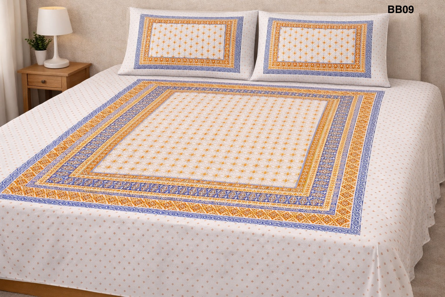 Block Print Cotton Bedsheet BB09