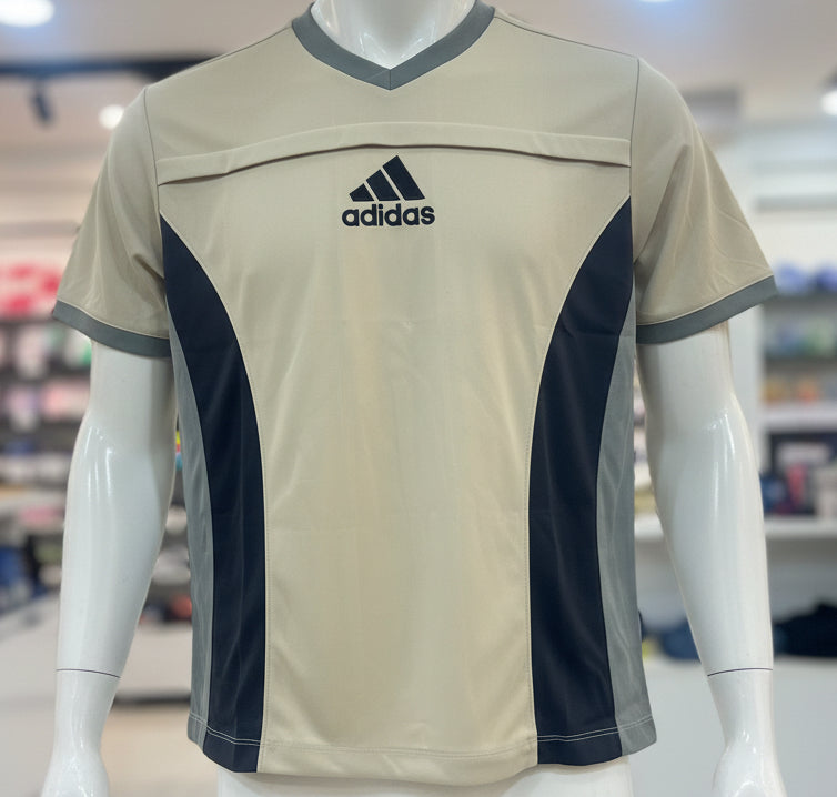 Men's Premium Drop-Shoulder T-Shirt  – Biscuit,Black Ash Panel Design 994
