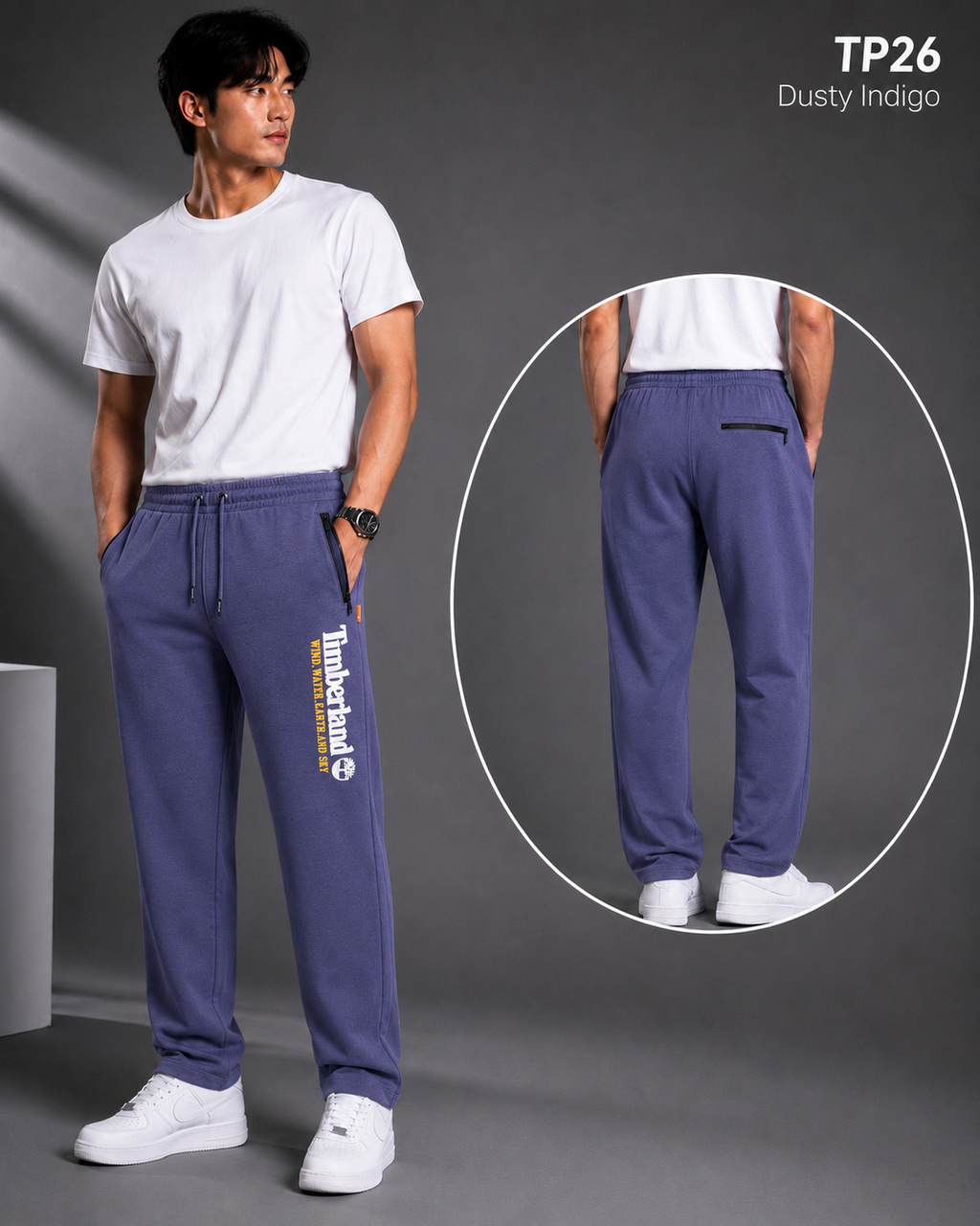 Premium Men's Dusty Indigo Track Pants|TP26