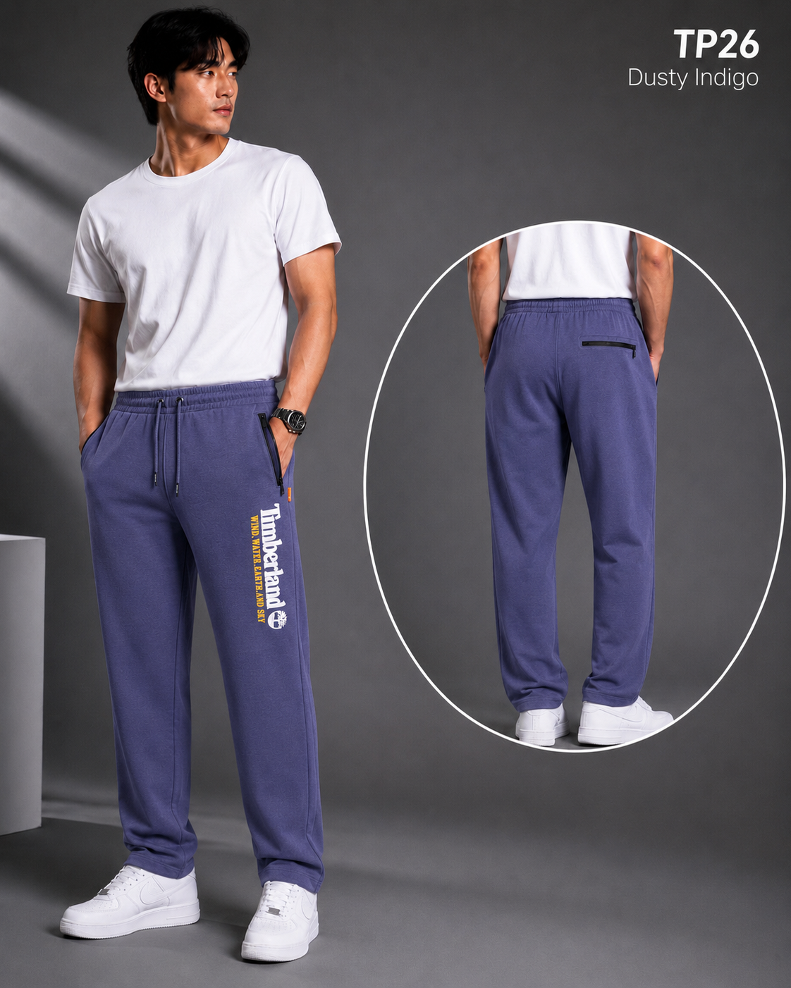 Premium Men's Dusty Indigo Track Pants|TP26