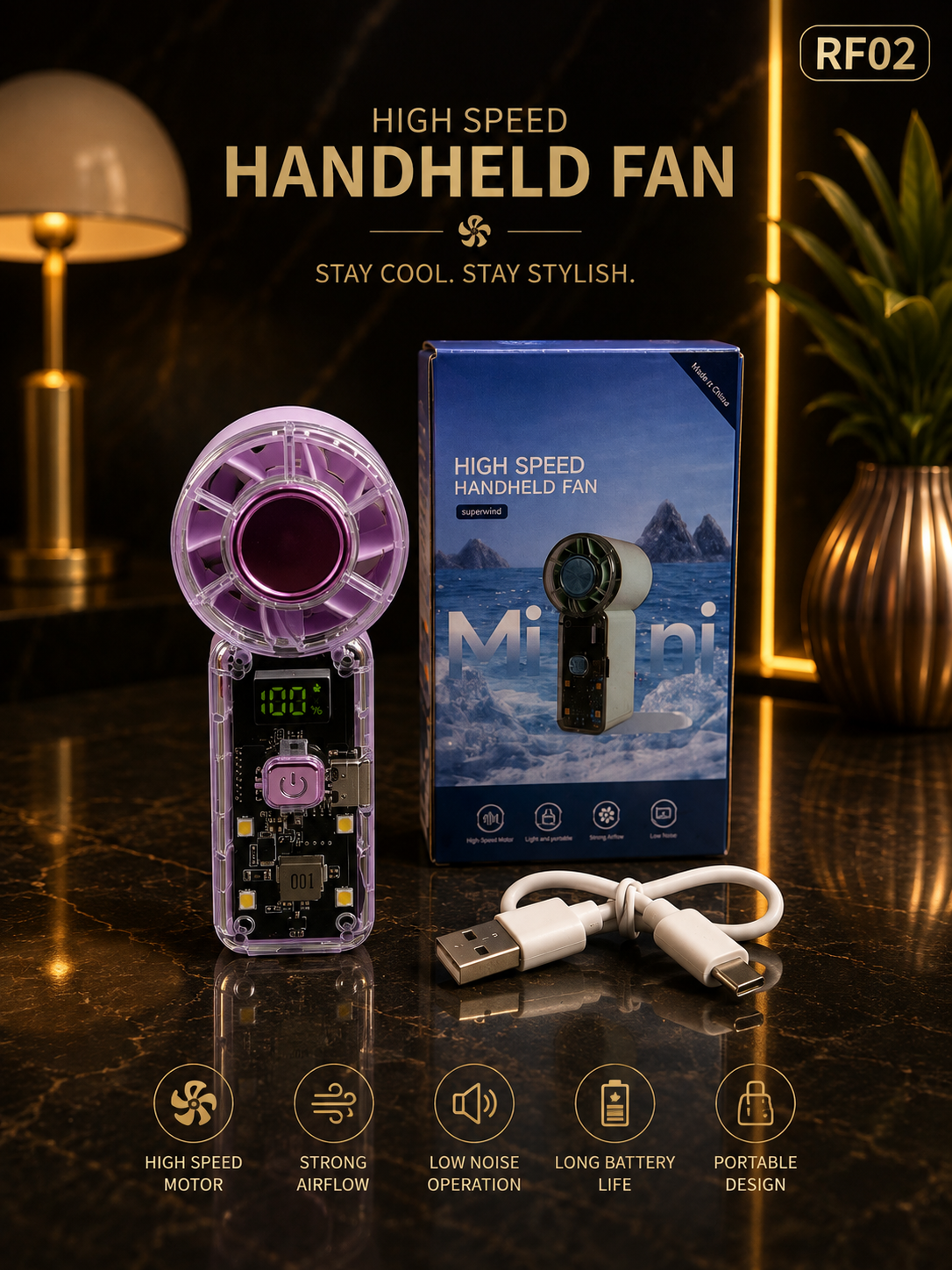 Rechargeable Mini Handheld Fan-RF02