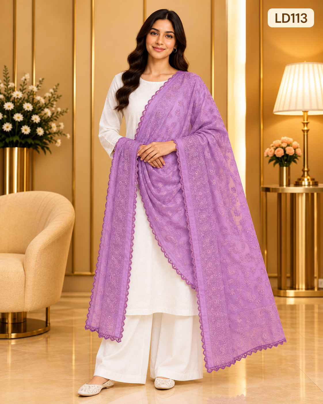 Premium Embroidered Ladies Dupatta-LD113