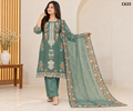 Luxury Women's Embroidered Stitched Three Piece - C633