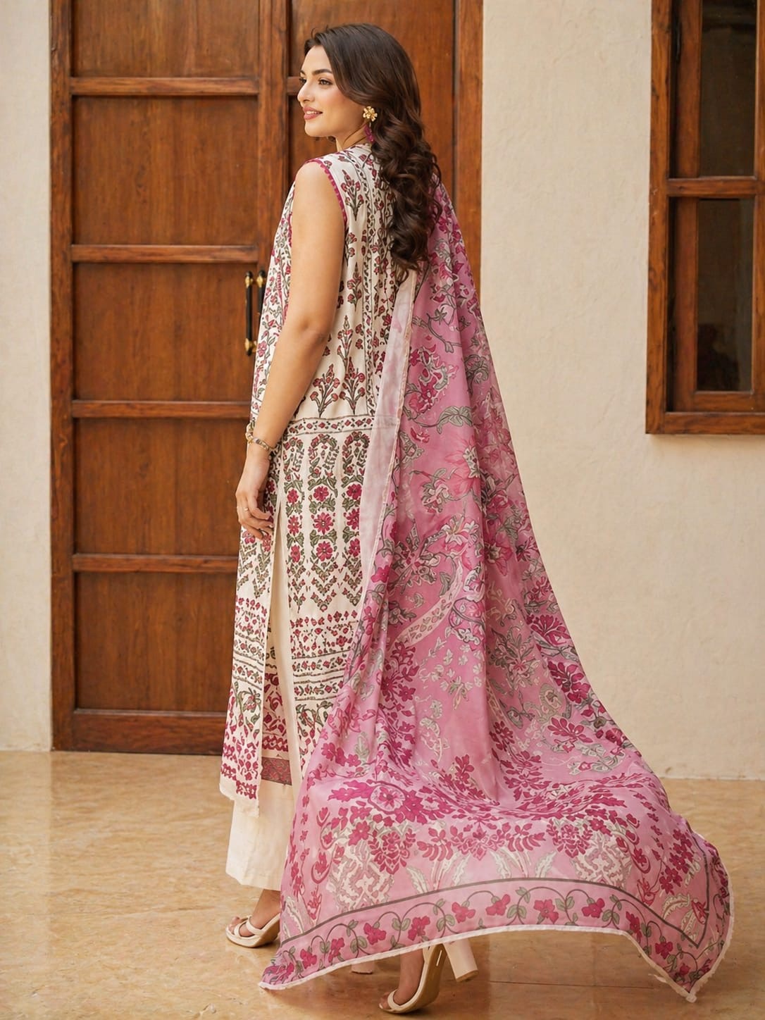 Luxury Digital Printed Lawn Three Piece Set -C197