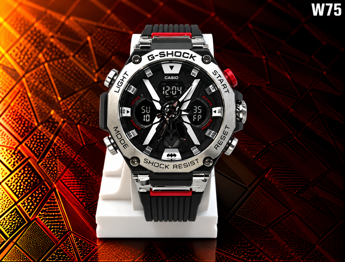 Men's Premium Sporty Analog-Digital Multifunction Silicone Strap Watch – W75