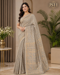 Grey Gold Jamdani Saree-JS11
