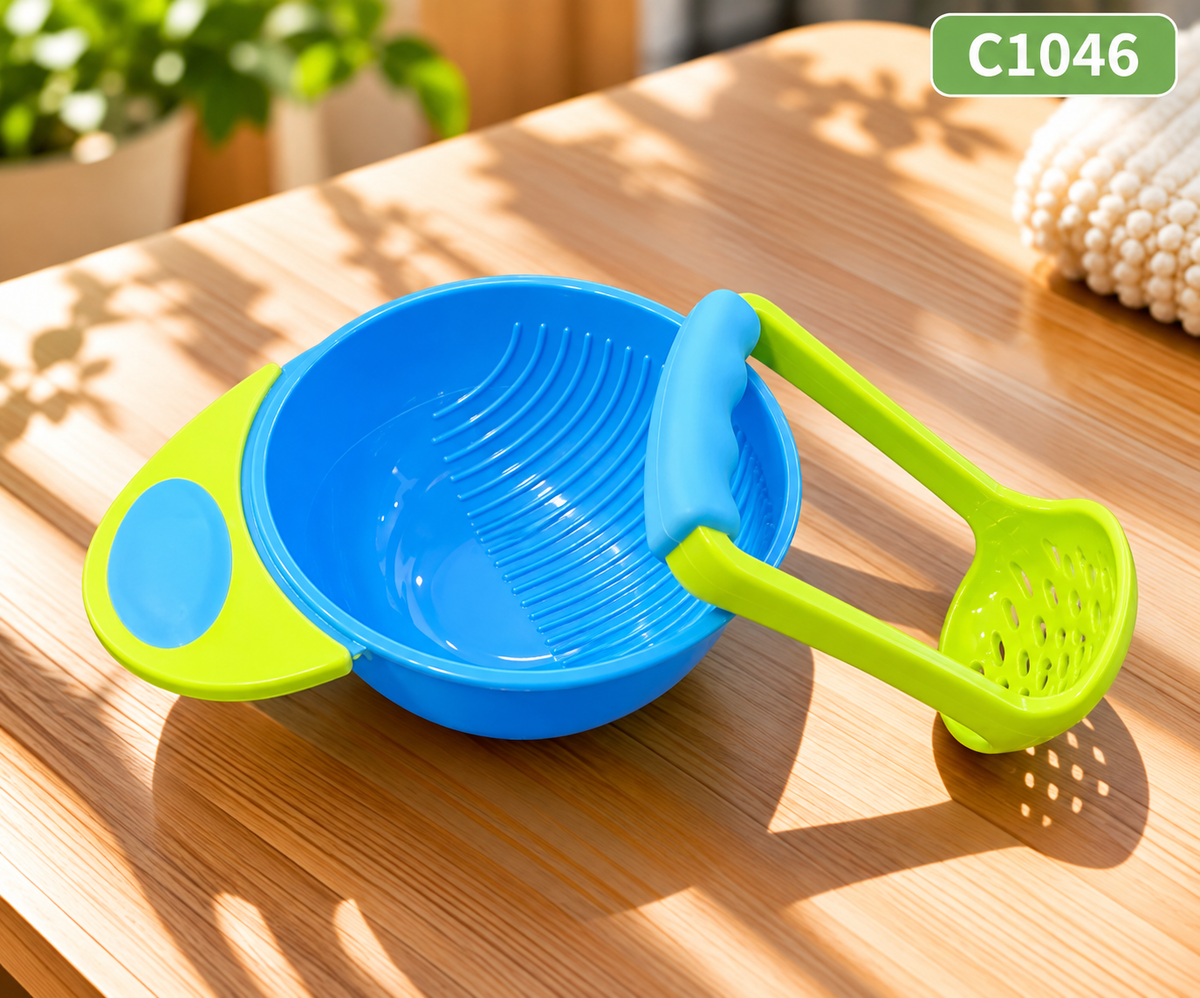 Premium Baby Food Grinding & Straining Bowl Set – Manual Masher & Feeder | C1046