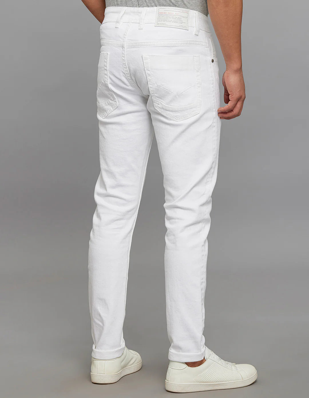 Rookies Denim Tapered Ankle-Length Stretch Jeans - White RJ6284