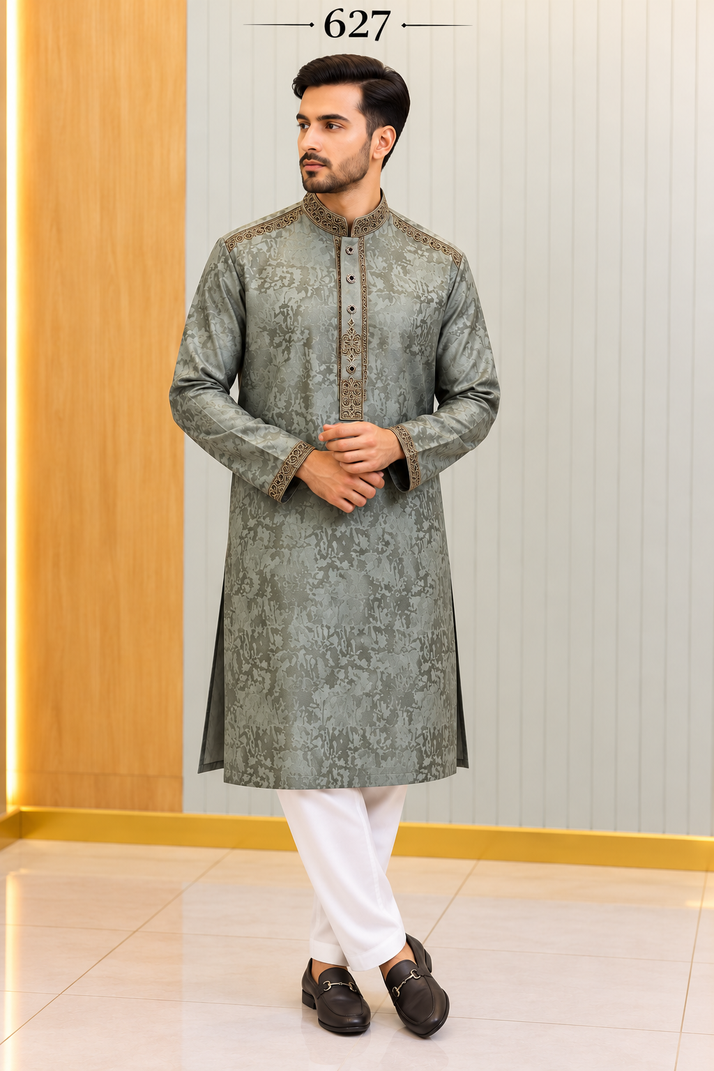 Luxury embroidery Panjabi with premium finish 627