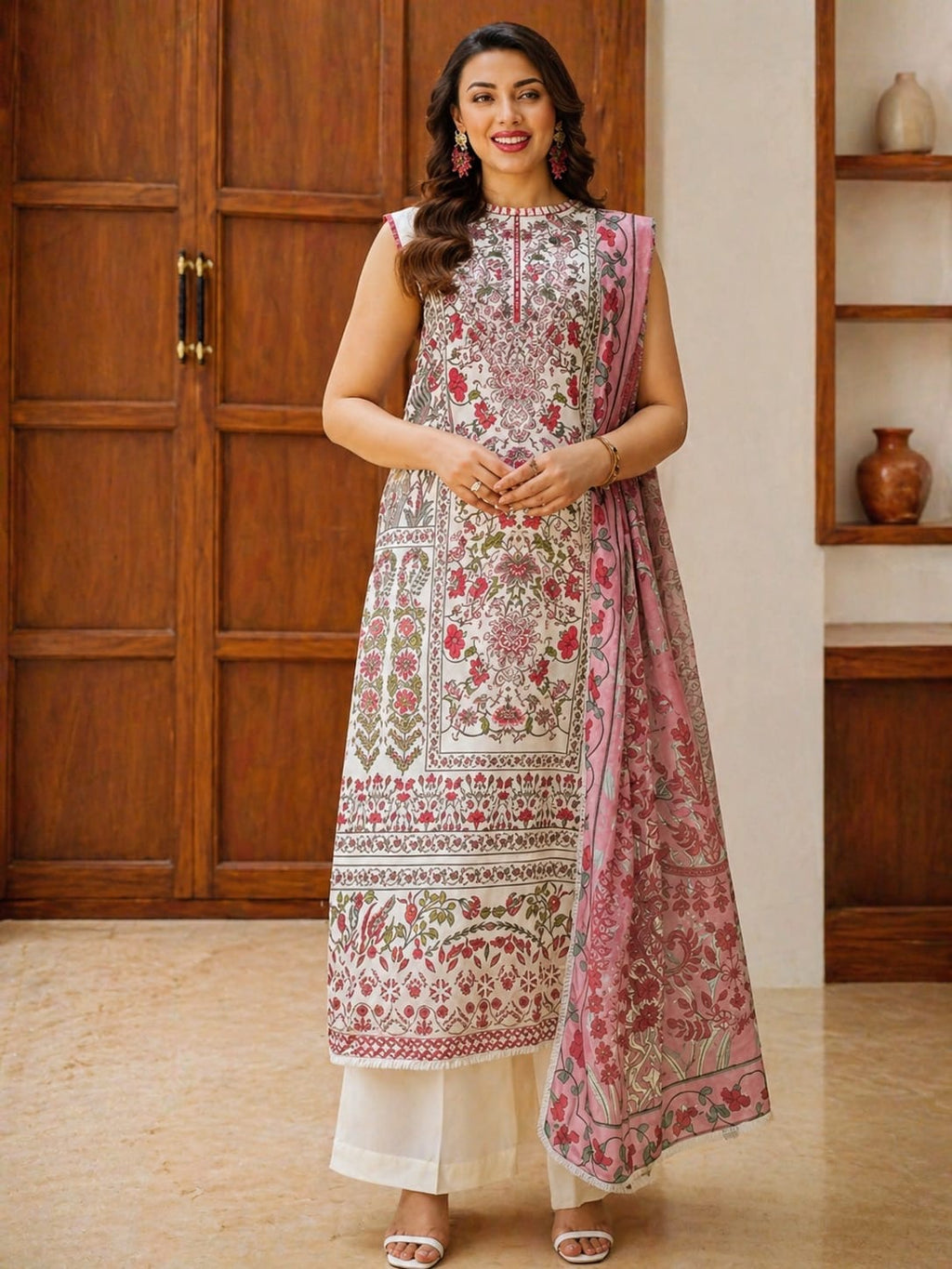 Luxury Digital Printed Lawn Three Piece Set -C197
