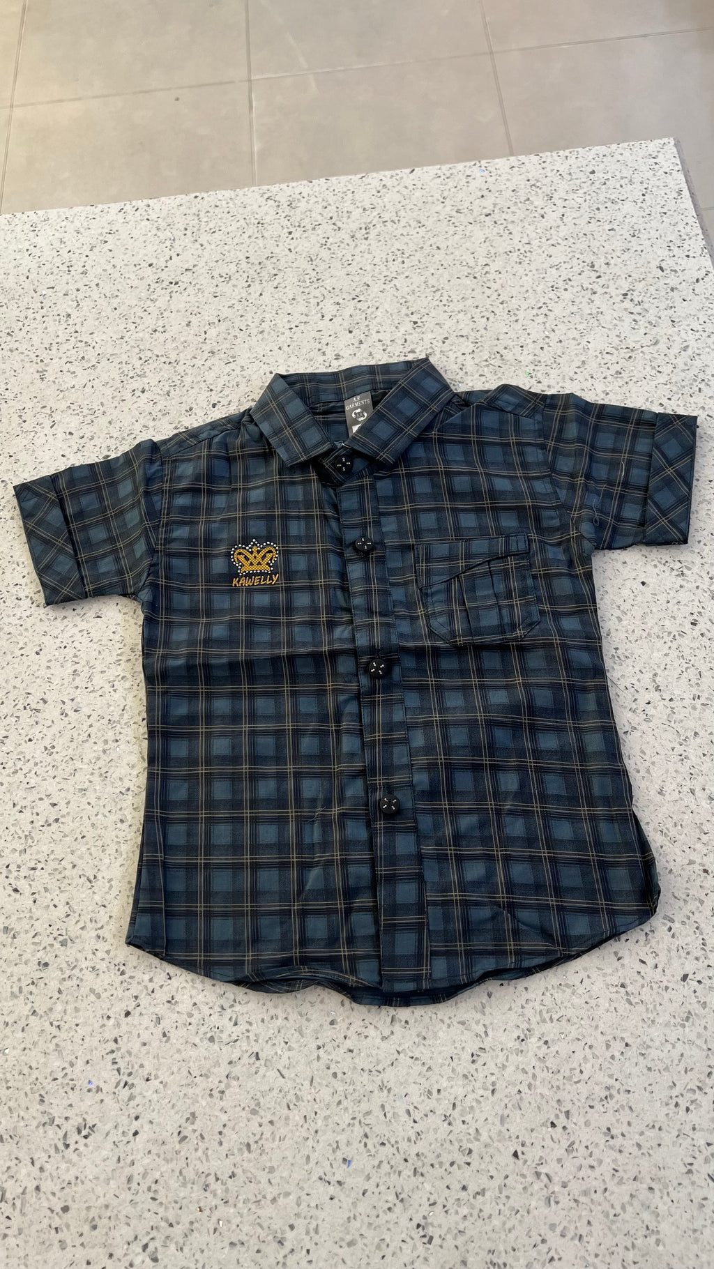 Premium Boys Check Shirt & Denim Shorts Set-BO281