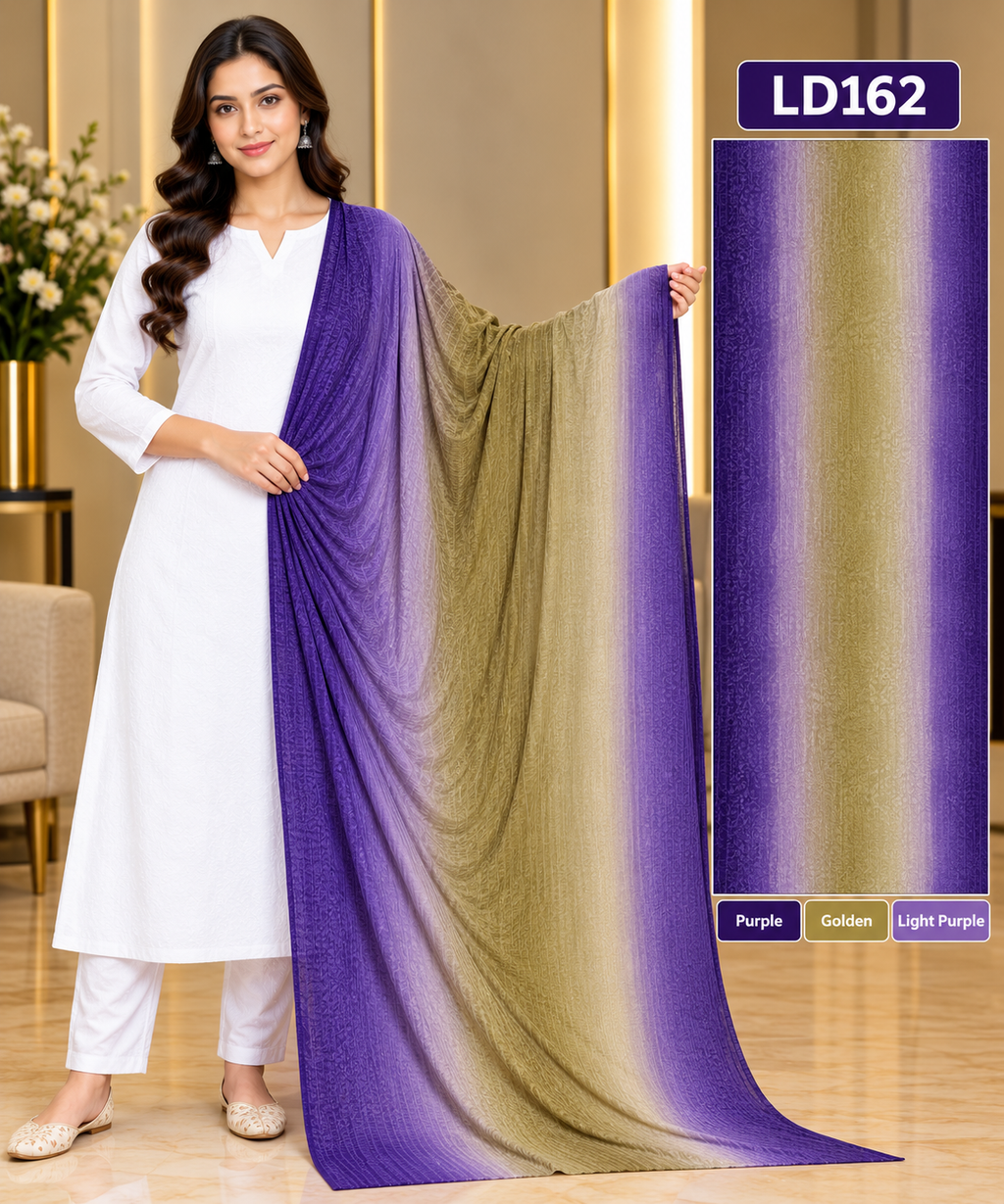 Premium Ladies Ombre Jacquard Dupatta - LD162