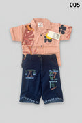 Boys Premium Stripe Shirt & Check Shorts Set B005