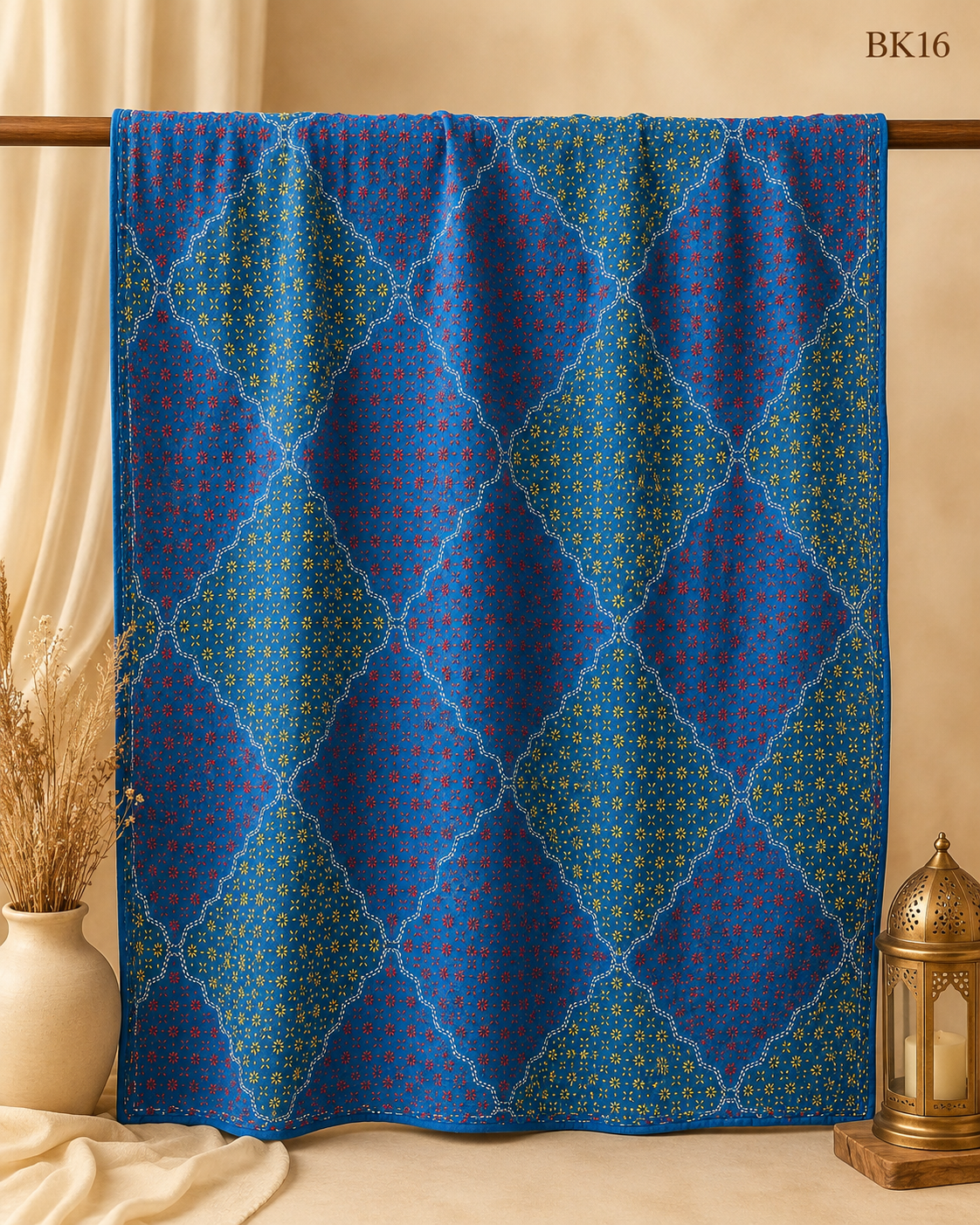 Bakulful Nakshi Kantha – Blue Multicolor Patchwork | BK16