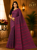 Deep Plum Magenta Jamdani Saree-JS37